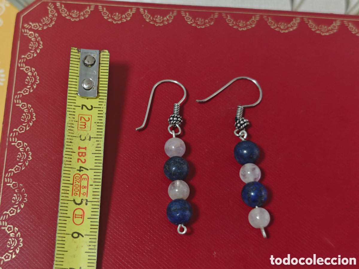 Joyeria: Pendientes en plata de ley con lapiszuli y amatistas - Foto 2