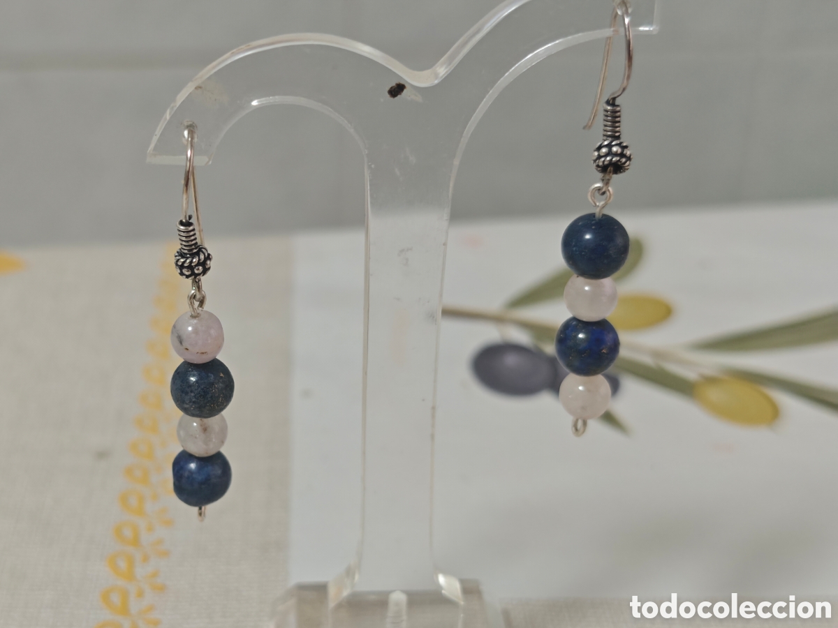 Joyeria: Pendientes en plata de ley con lapiszuli y amatistas - Foto 7