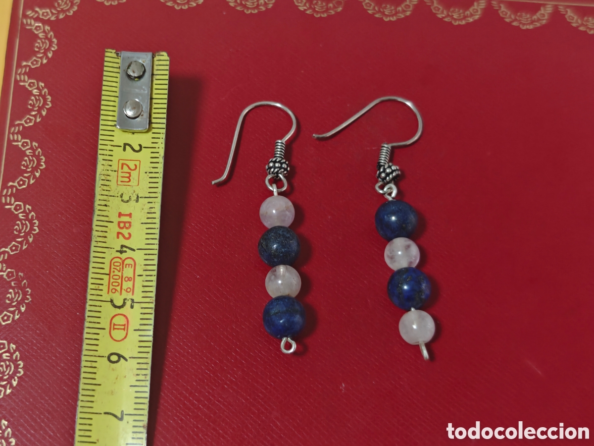 Joyeria: Pendientes en plata de ley con lapiszuli y amatistas - Foto 1