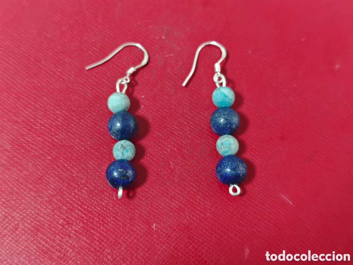 Joyeria: PENDIENTES EN PLATA DE LEY CON LAPISZULIS Y TURQUESAS - Foto 3