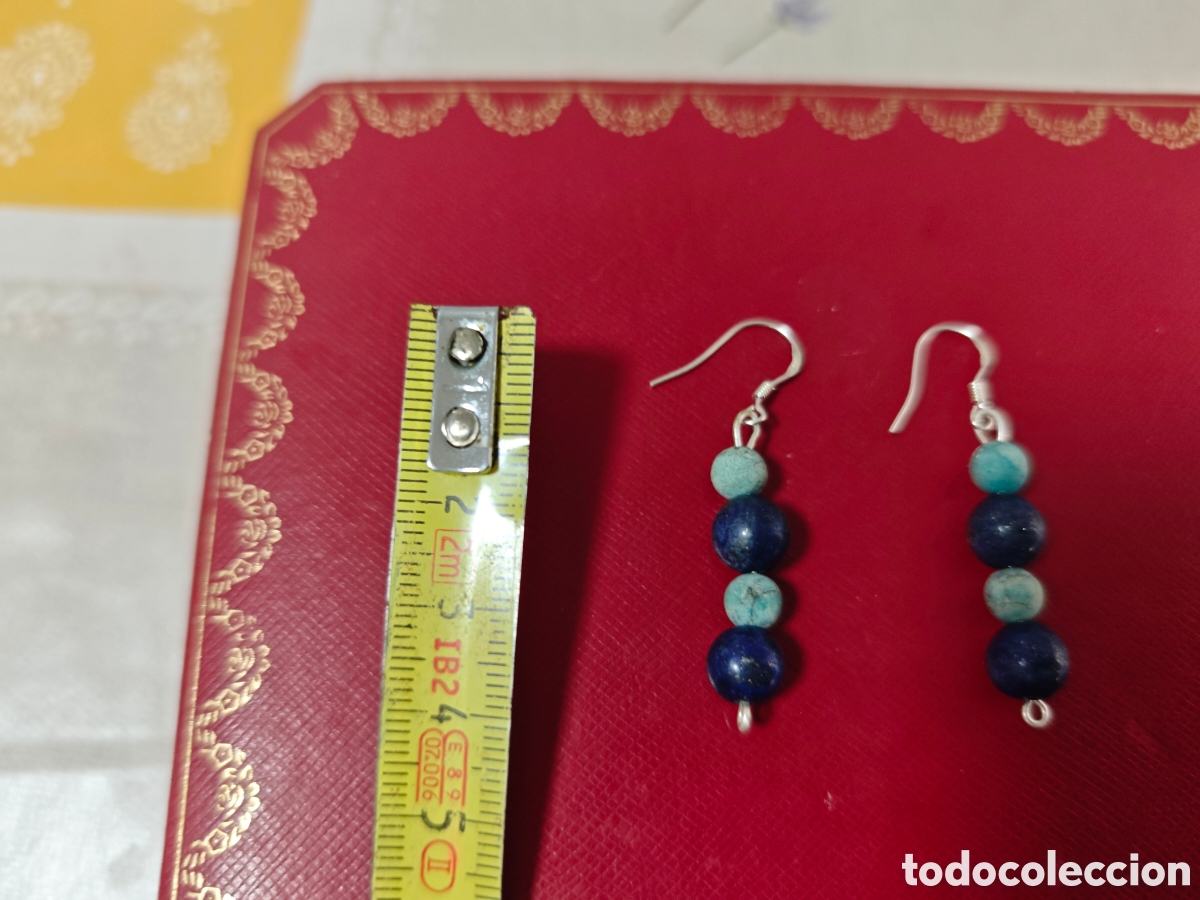 Joyeria: PENDIENTES EN PLATA DE LEY CON LAPISZULIS Y TURQUESAS - Foto 4