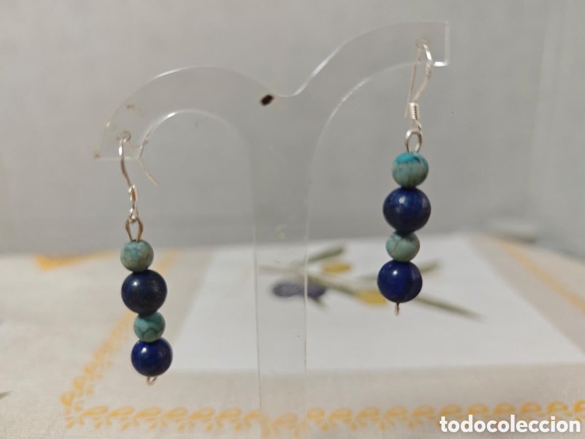 Joyeria: PENDIENTES EN PLATA DE LEY CON LAPISZULIS Y TURQUESAS - Foto 6