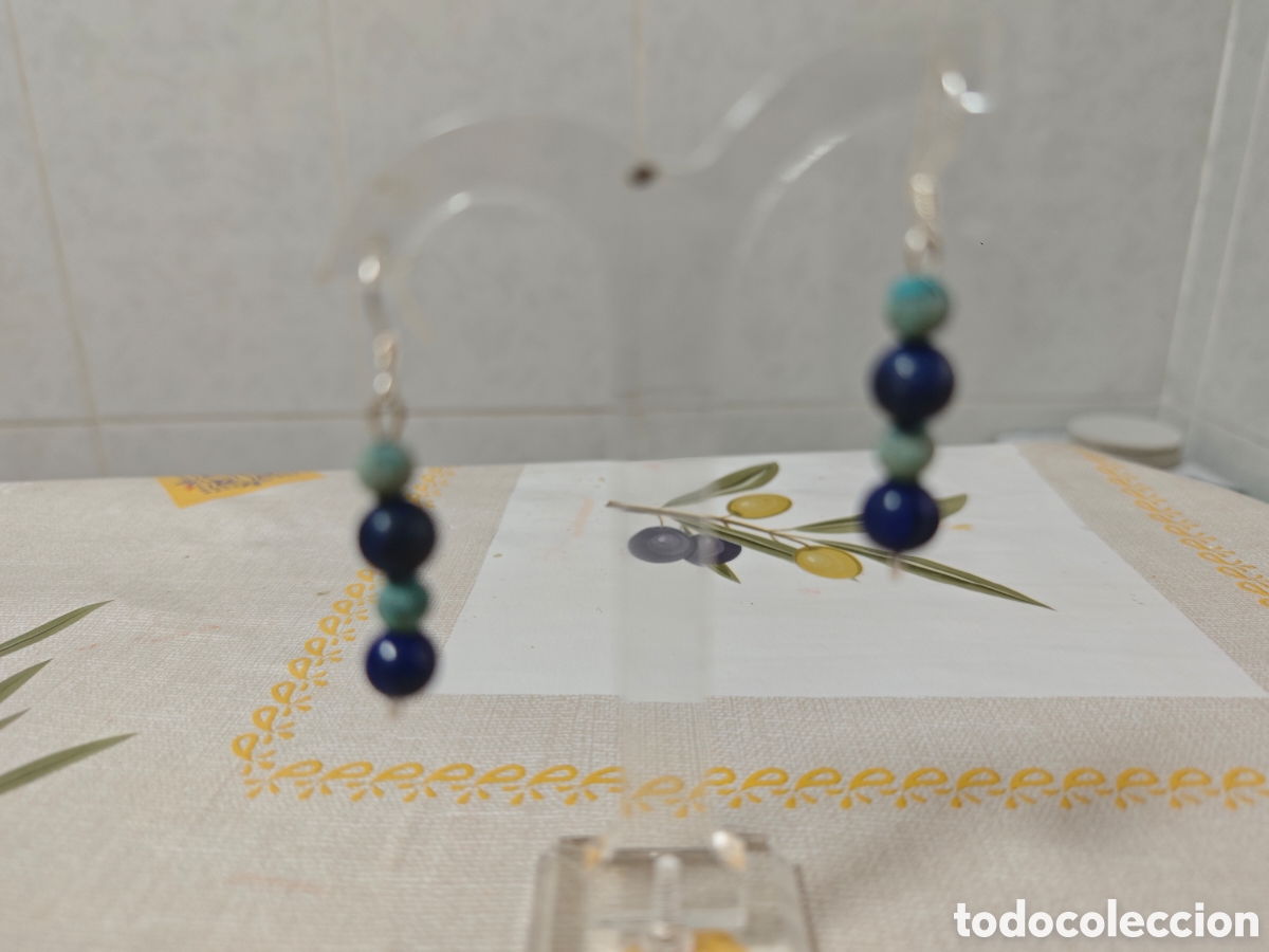 Joyeria: PENDIENTES EN PLATA DE LEY CON LAPISZULIS Y TURQUESAS - Foto 7
