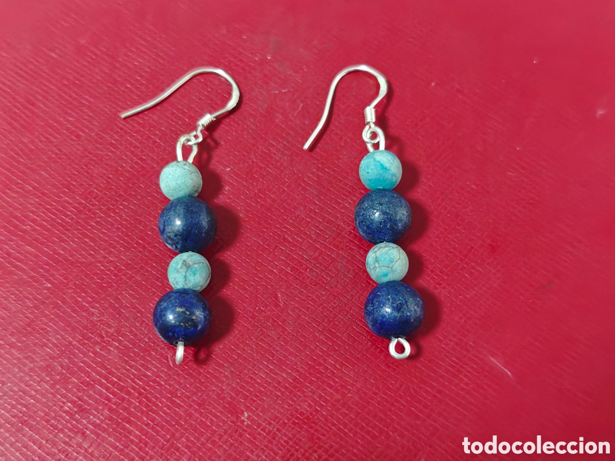 Joyeria: PENDIENTES EN PLATA DE LEY CON LAPISZULIS Y TURQUESAS - Foto 8