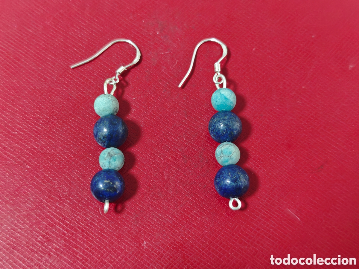 Joyeria: PENDIENTES EN PLATA DE LEY CON LAPISZULIS Y TURQUESAS - Foto 1