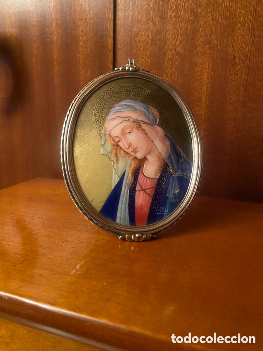 Joyeria: Virgen esmalte Luis Vall&eacute;s, plata de primera ley - Foto 1