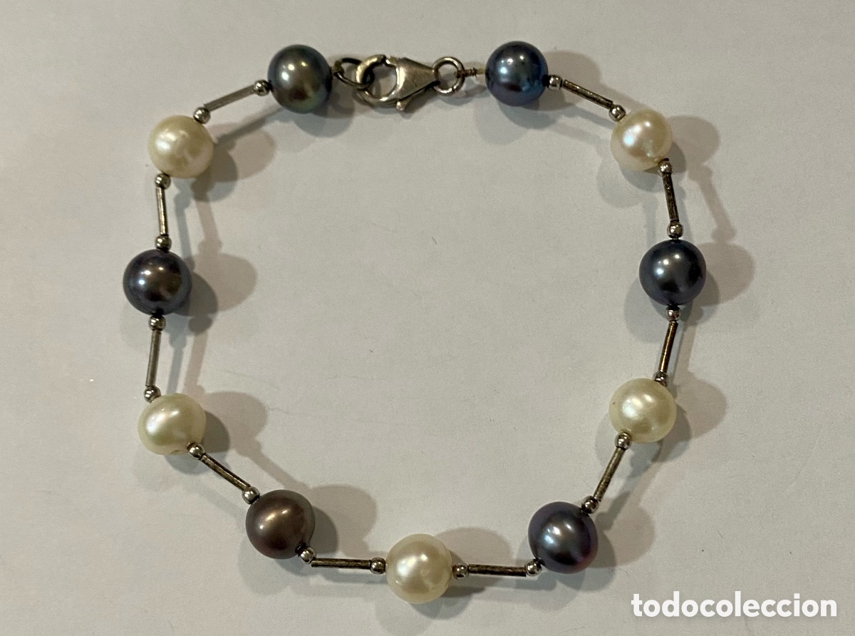 Joyeria: Pulsera de plata 925 contrastada y perlas - Foto 2