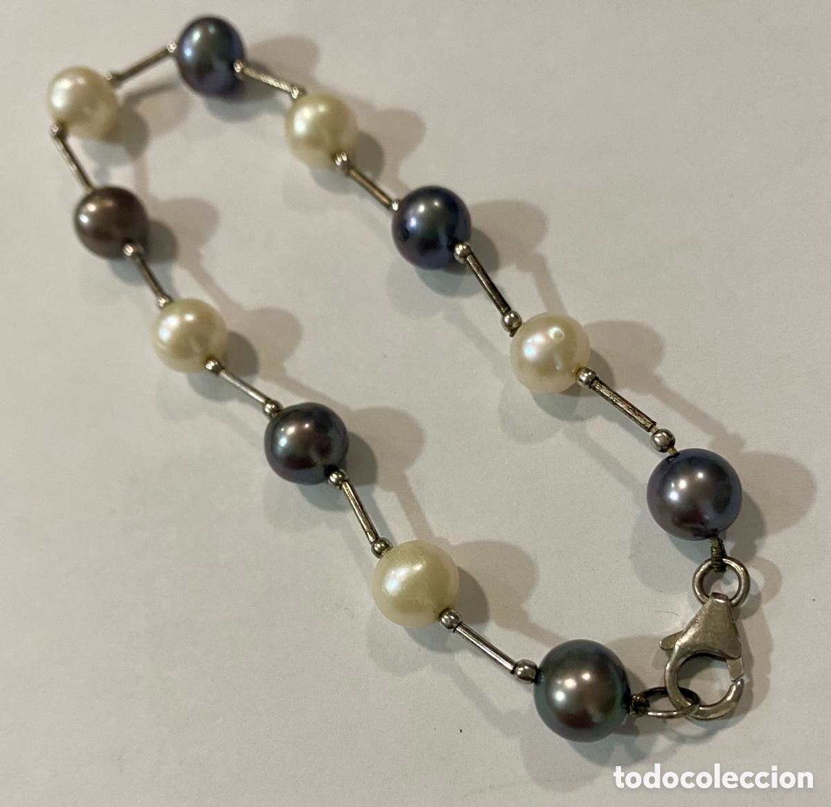 Joyeria: Pulsera de plata 925 contrastada y perlas - Foto 1