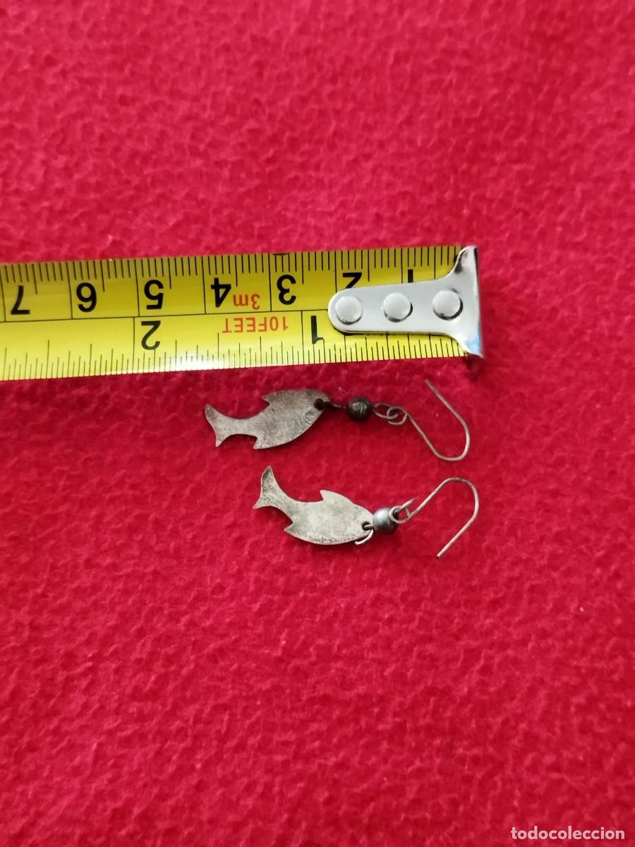 Joyeria: Antiguo par, pareja de pendientes de dos peces. - Foto 4