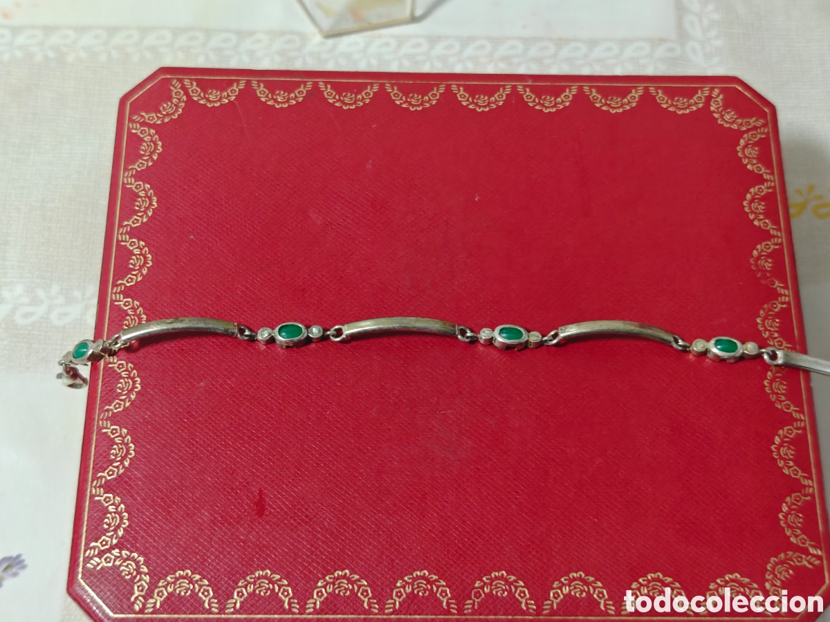 Joyeria: Pulsera de plata de ley y &aacute;gata verde - Foto 2