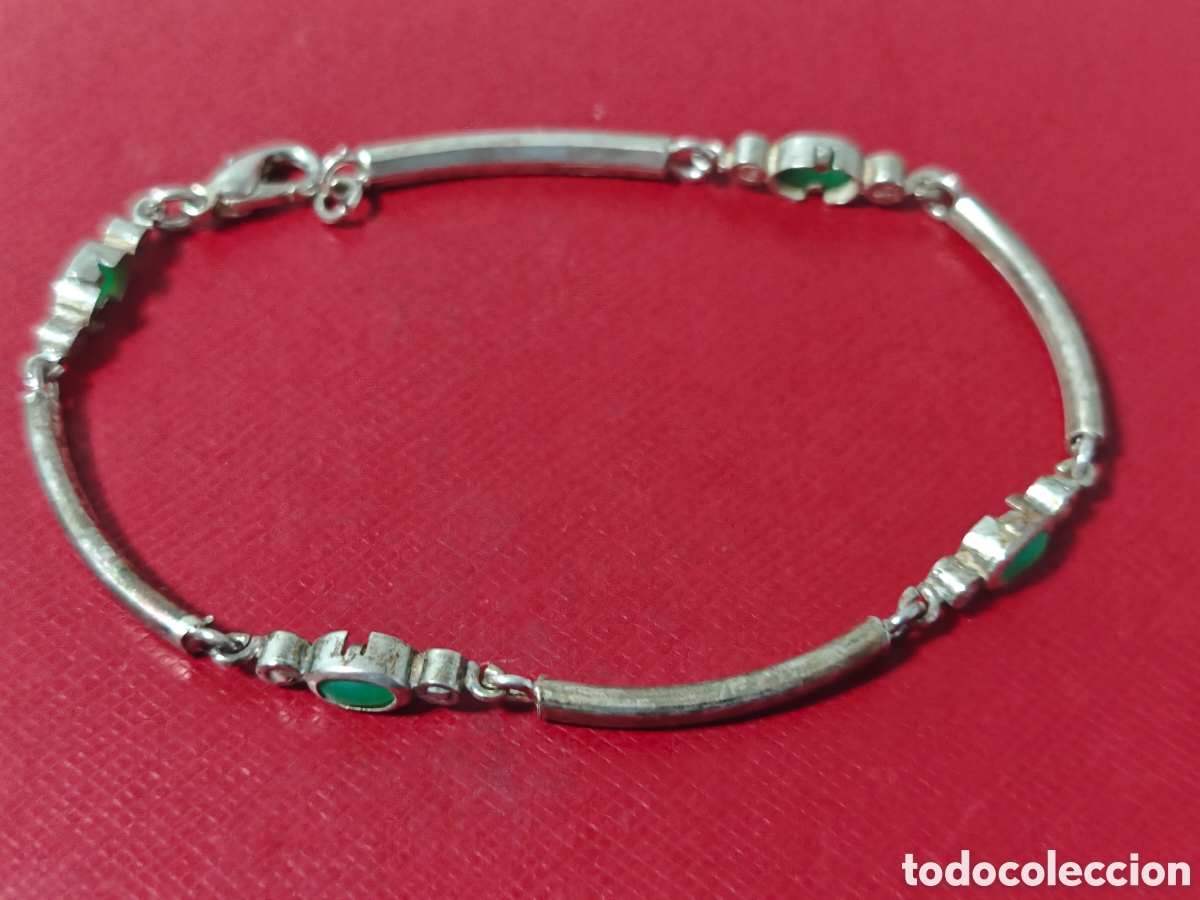 Joyeria: Pulsera de plata de ley y &aacute;gata verde - Foto 5