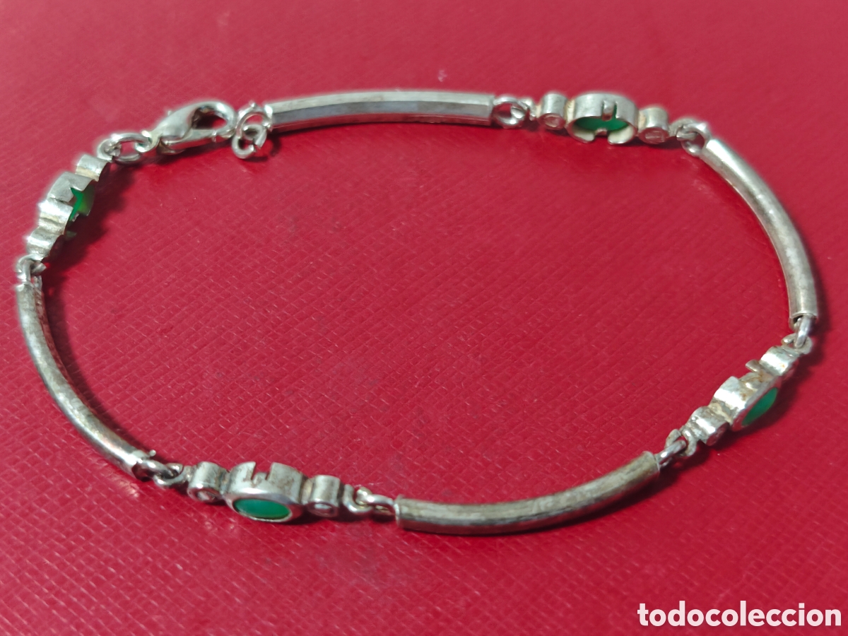 Joyeria: Pulsera de plata de ley y &aacute;gata verde - Foto 6