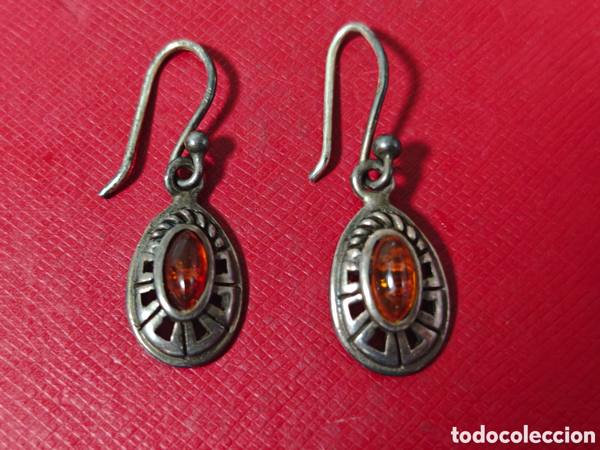 Joyeria: PENDIENTES EN PLATA DE LEY Y AMBAR - Foto 2