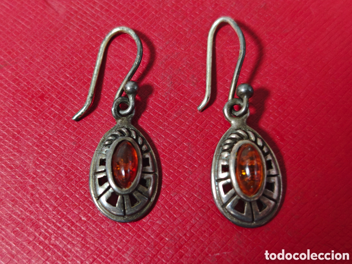 Joyeria: PENDIENTES EN PLATA DE LEY Y AMBAR - Foto 3