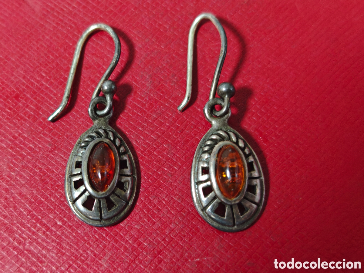 Joyeria: PENDIENTES EN PLATA DE LEY Y AMBAR - Foto 1