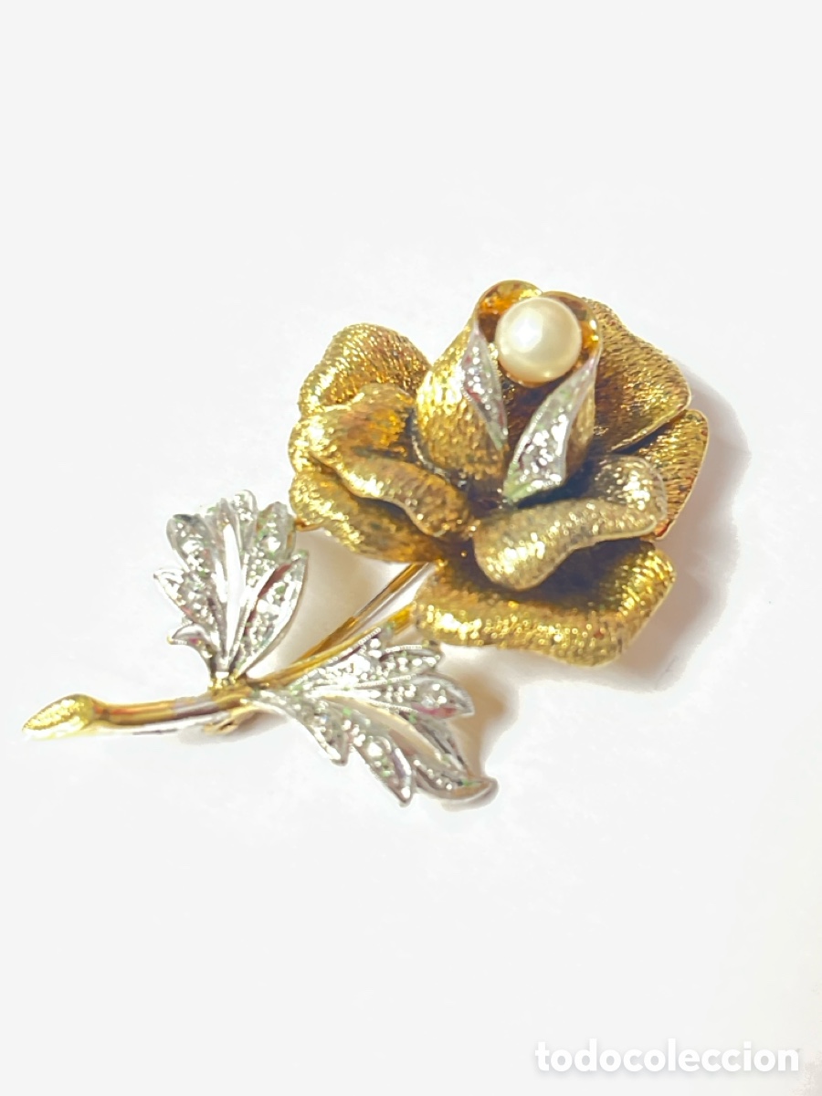 Joyeria: Broche de plata chapado oro y rodio /B212 - Foto 2