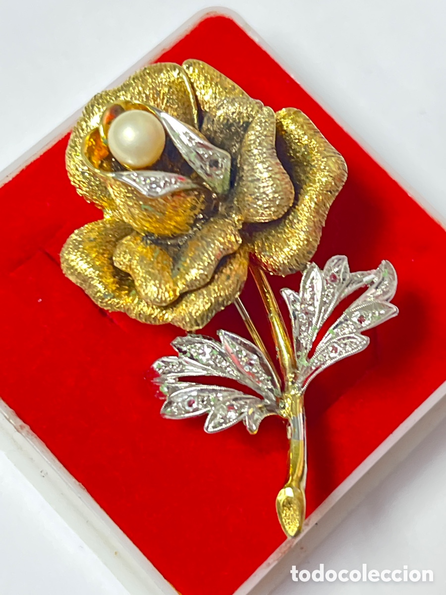 Joyeria: Broche de plata chapado oro y rodio /B212 - Foto 4