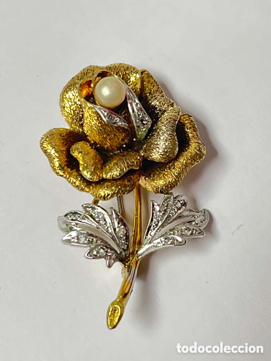 Joyeria: Broche de plata chapado oro y rodio /B212 - Foto 1