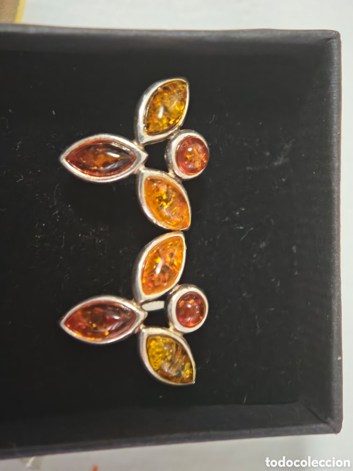 Joyeria: BONITOS PENDIENTES EN PLATA DE LEY Y &Aacute;MBAR - Foto 2