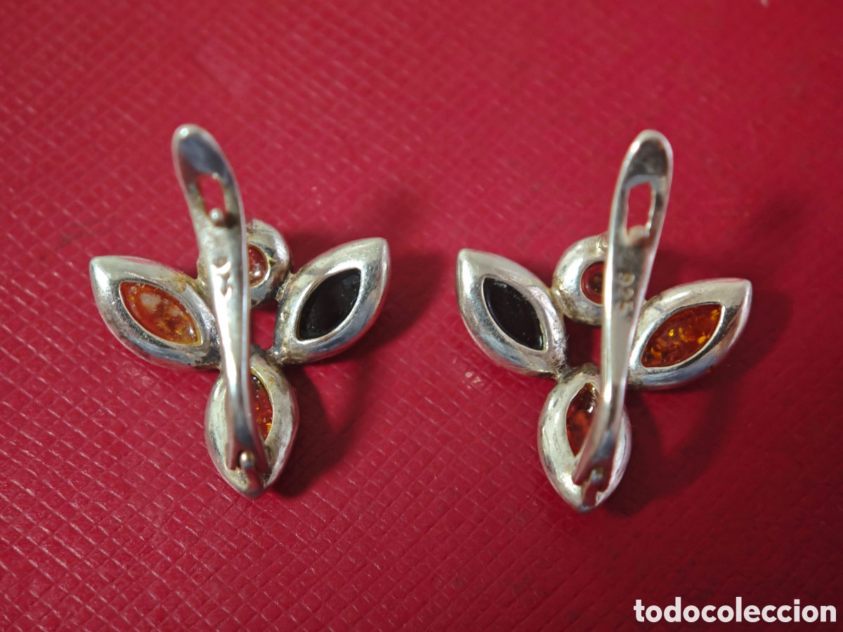 Joyeria: BONITOS PENDIENTES EN PLATA DE LEY Y &Aacute;MBAR - Foto 7