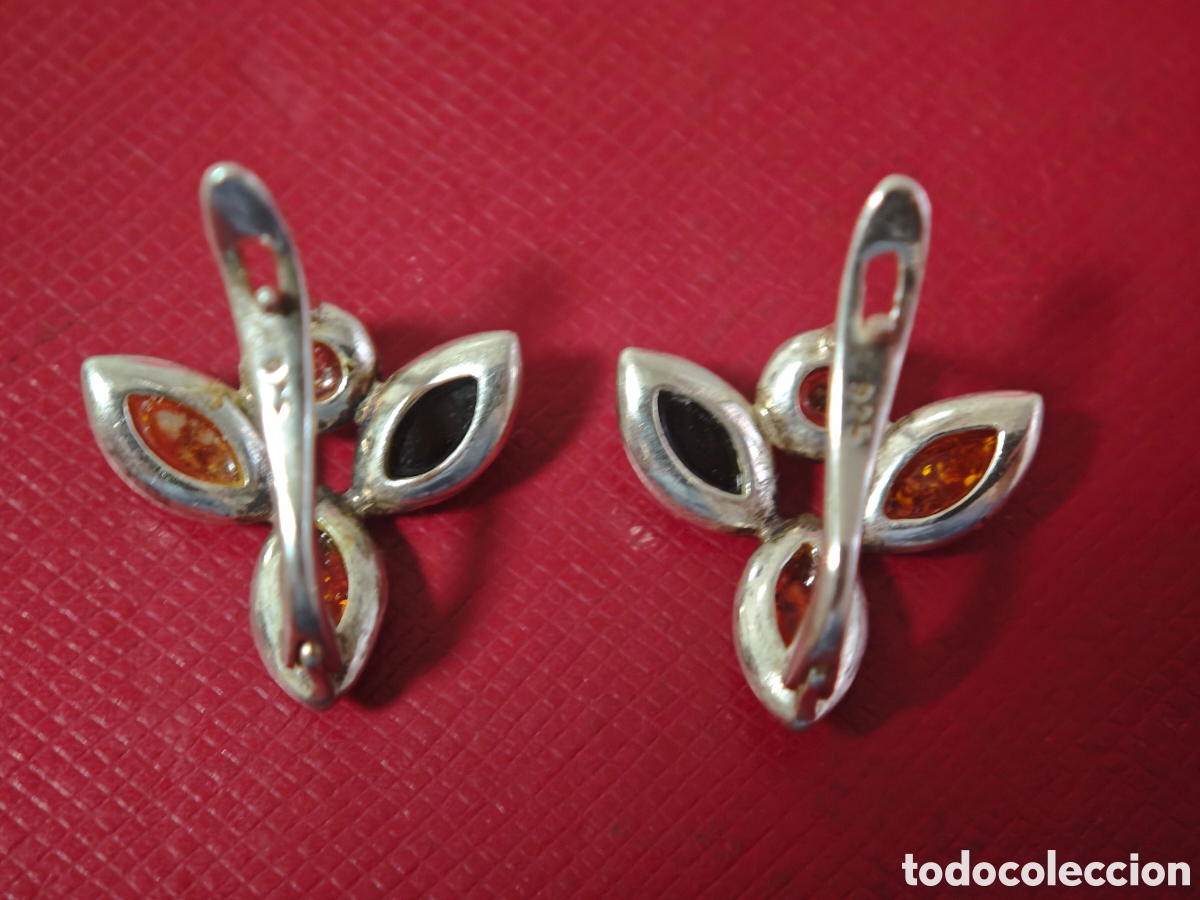 Joyeria: BONITOS PENDIENTES EN PLATA DE LEY Y &Aacute;MBAR - Foto 8