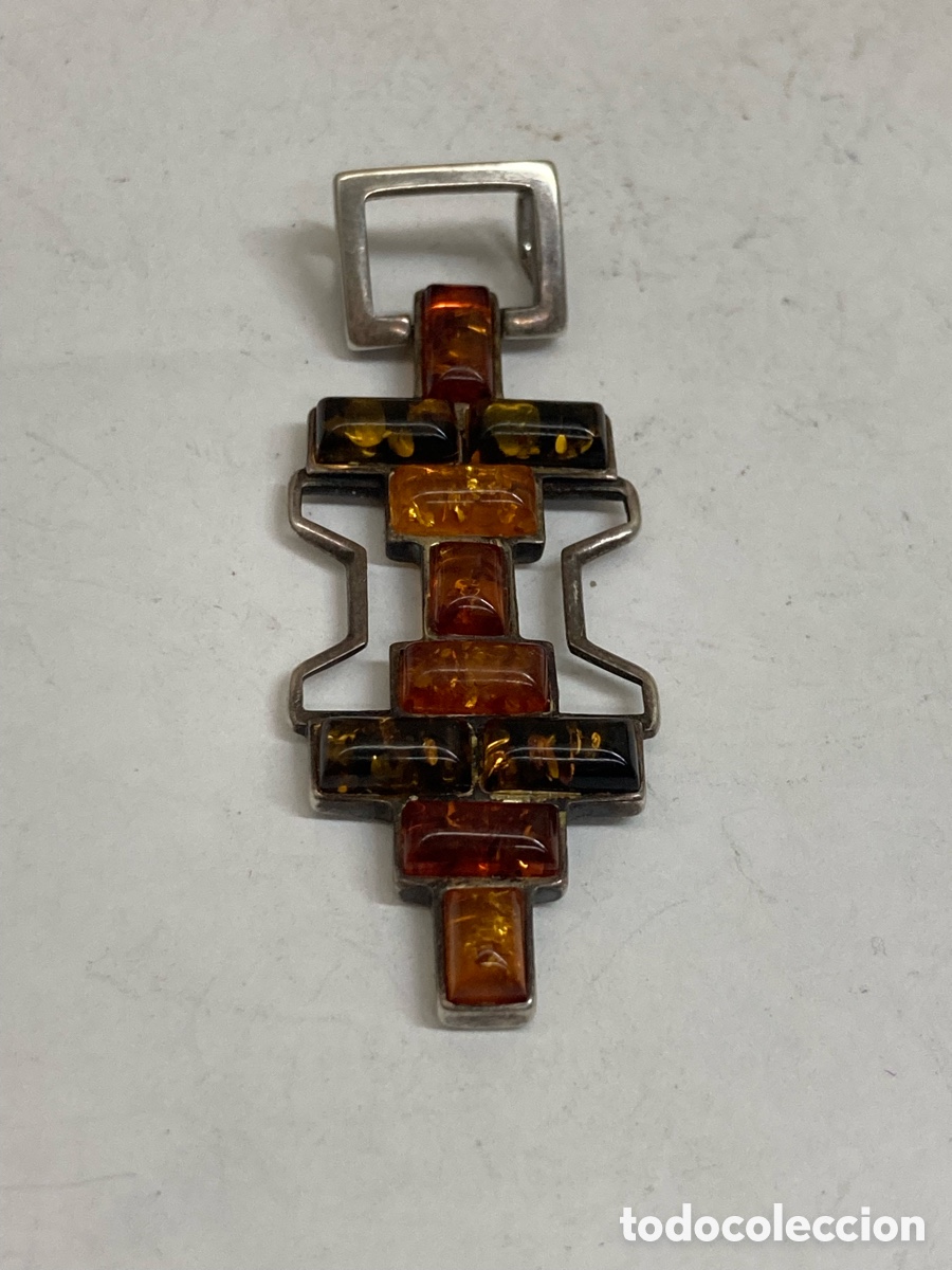 Joyeria: Colgante de plata y ambar C522 - Foto 1