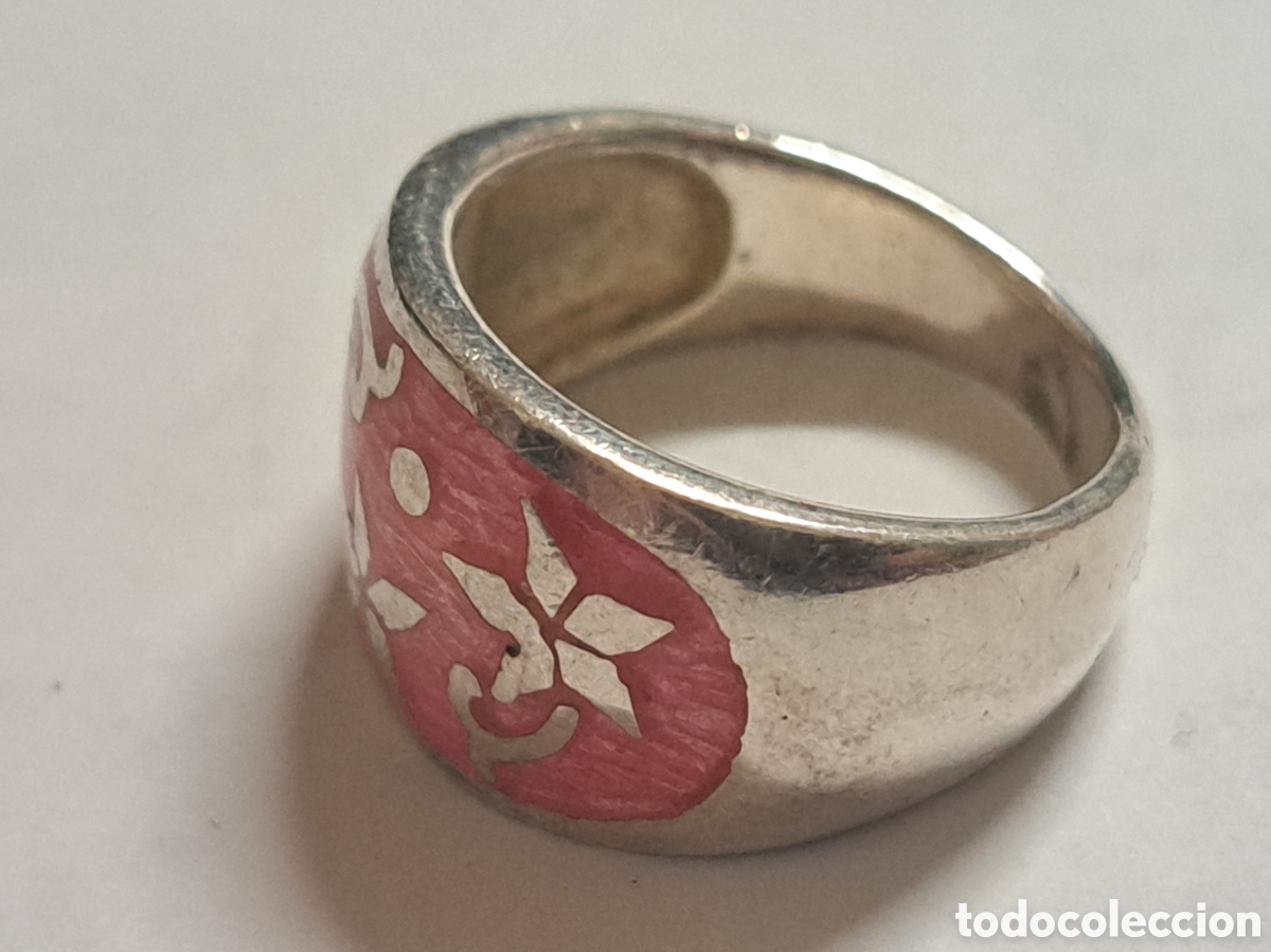 Joyeria: Anillo de plata 925 antiguo con esmalte - Foto 2