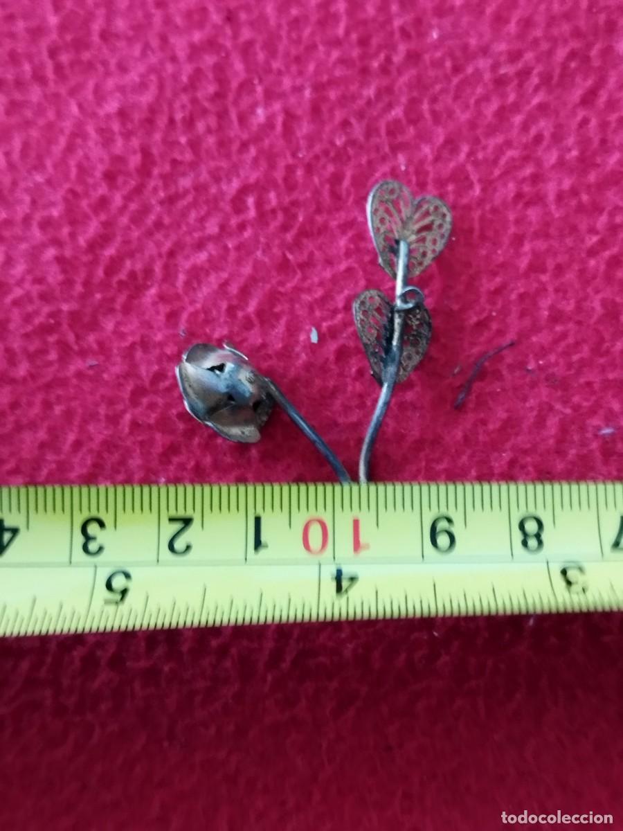 Joyeria: Antiguo broche de una flor, a restaurar alfiler. - Foto 5