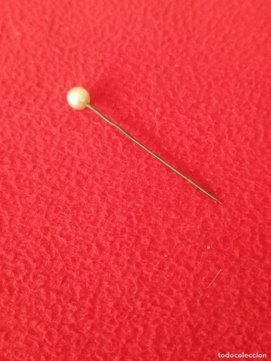 Joyeria: Antiguo alfiler, pasador de corbata, con cabeza de perla. - Foto 1