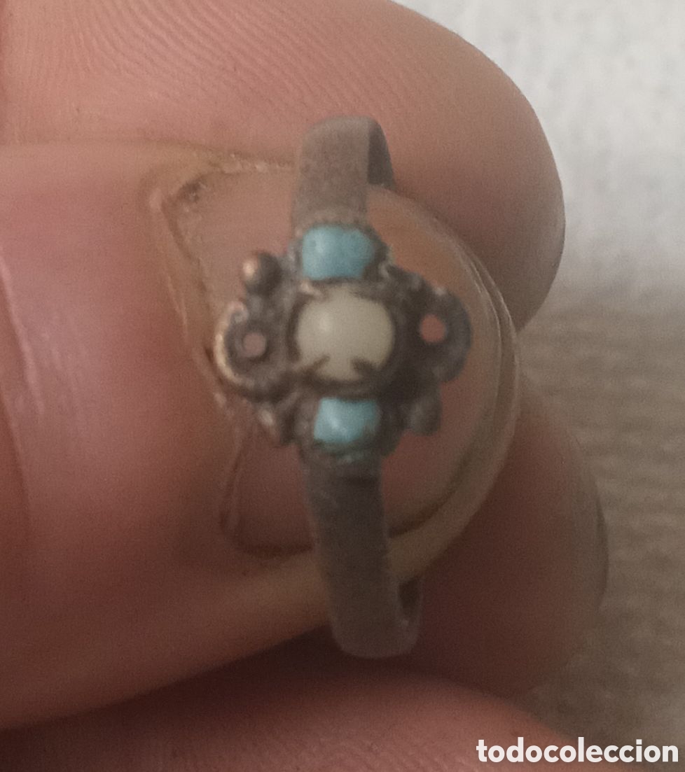 Joyeria: ANILLO ANTIGUO CON N&Aacute;CAR Y TURQUESA - Foto 1