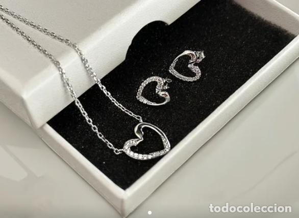 Joyeria: Collar y pendientes de plata rodiada - Foto 2