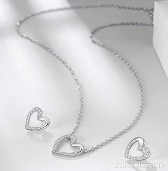 Joyeria: Collar y pendientes de plata rodiada - Foto 4
