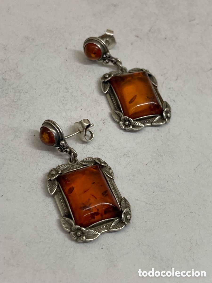 Joyeria: Pendientes de plata Y AMBAR /P405 - Foto 1