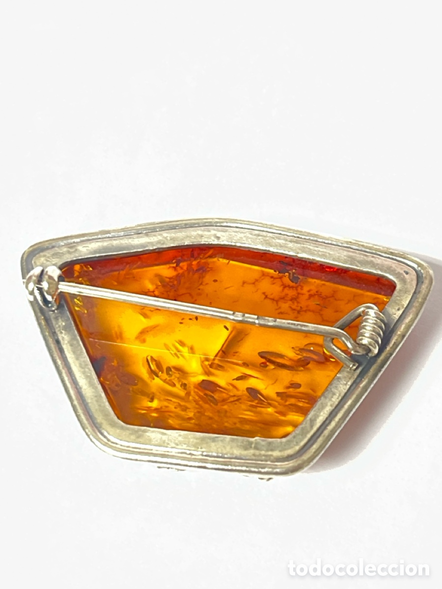 Joyeria: Broche de plata y ambar B219 - Foto 3