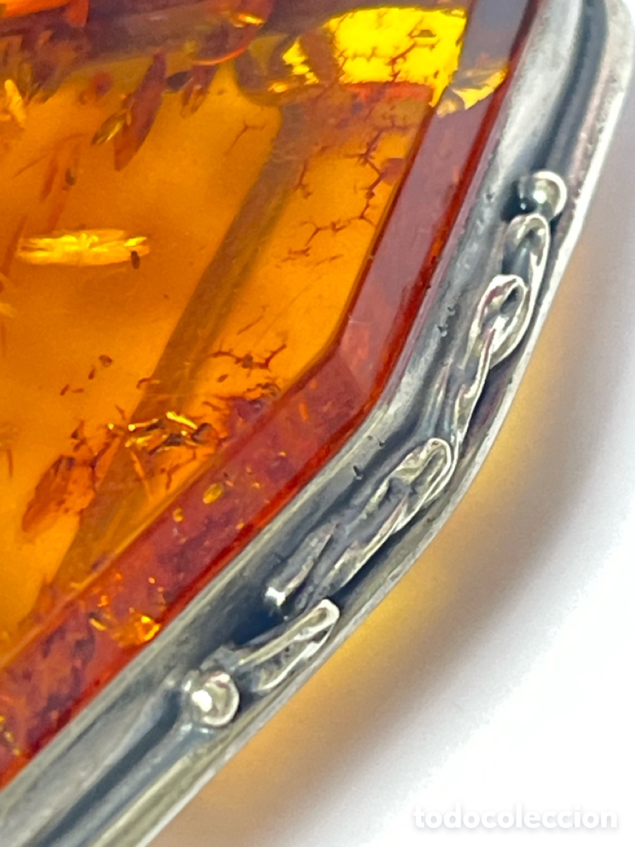 Joyeria: Broche de plata y ambar B219 - Foto 4