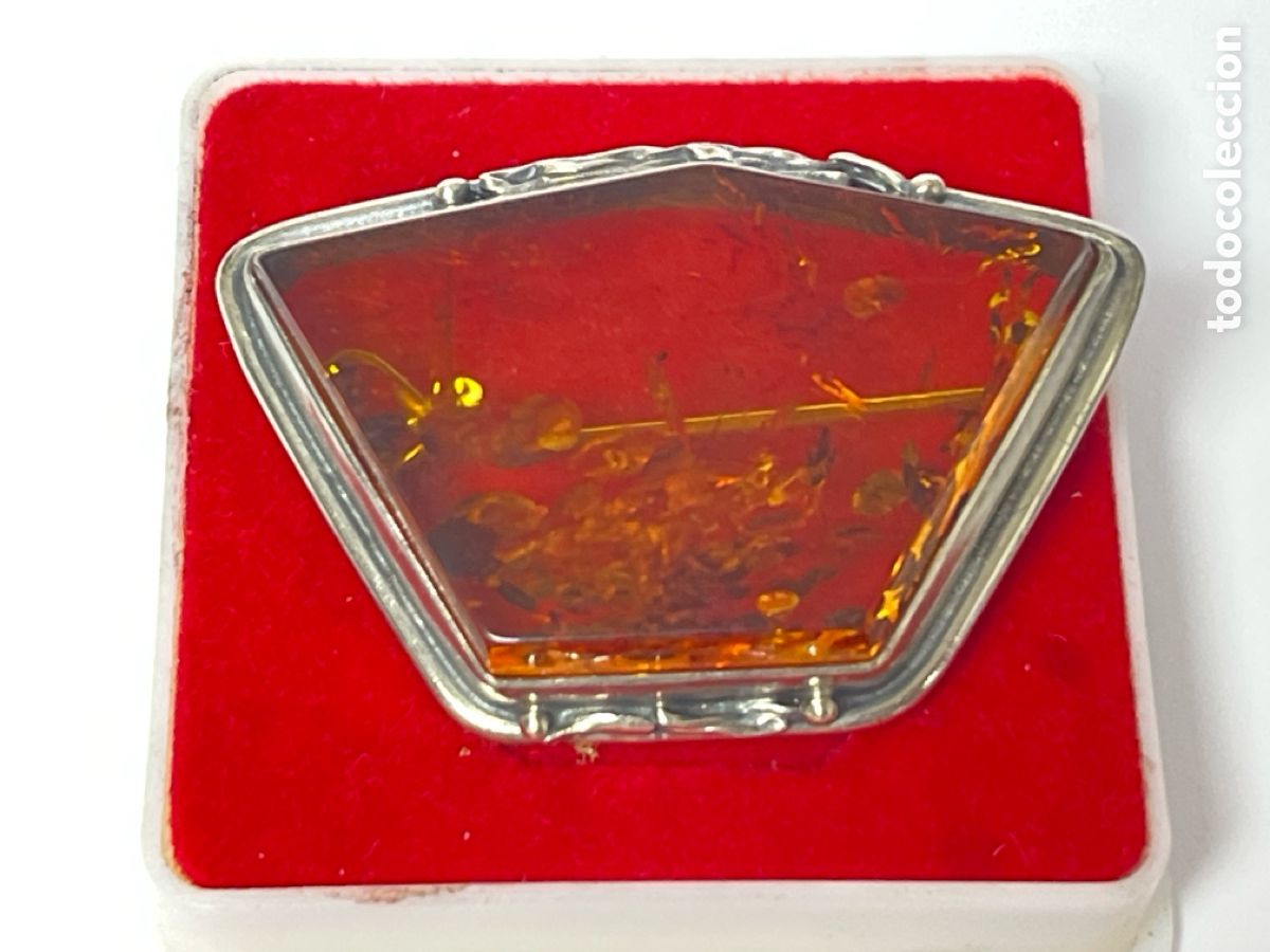 Joyeria: Broche de plata y ambar B219 - Foto 6