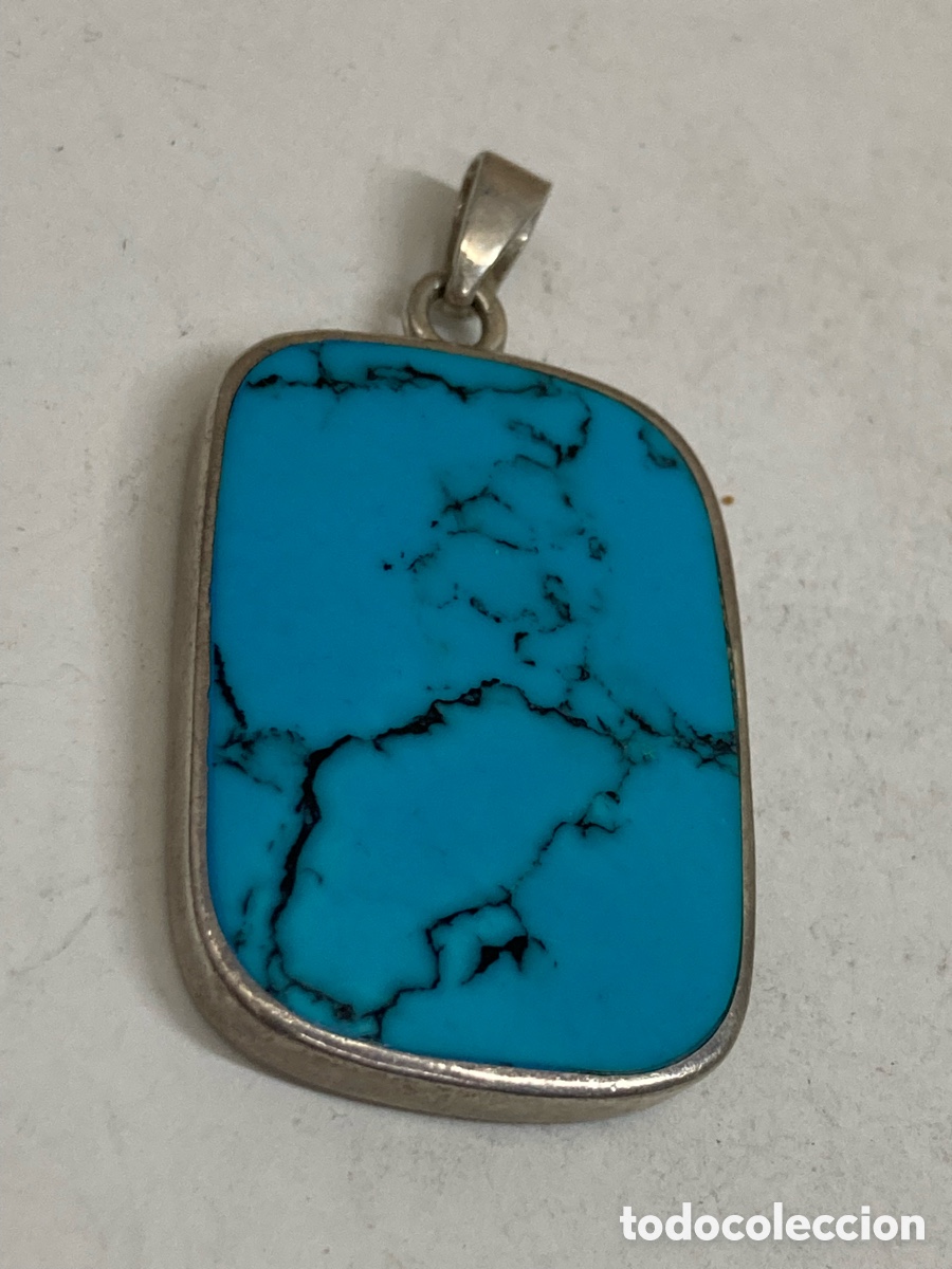 Joyeria: Colgante de plata y turquesa C525 - Foto 1