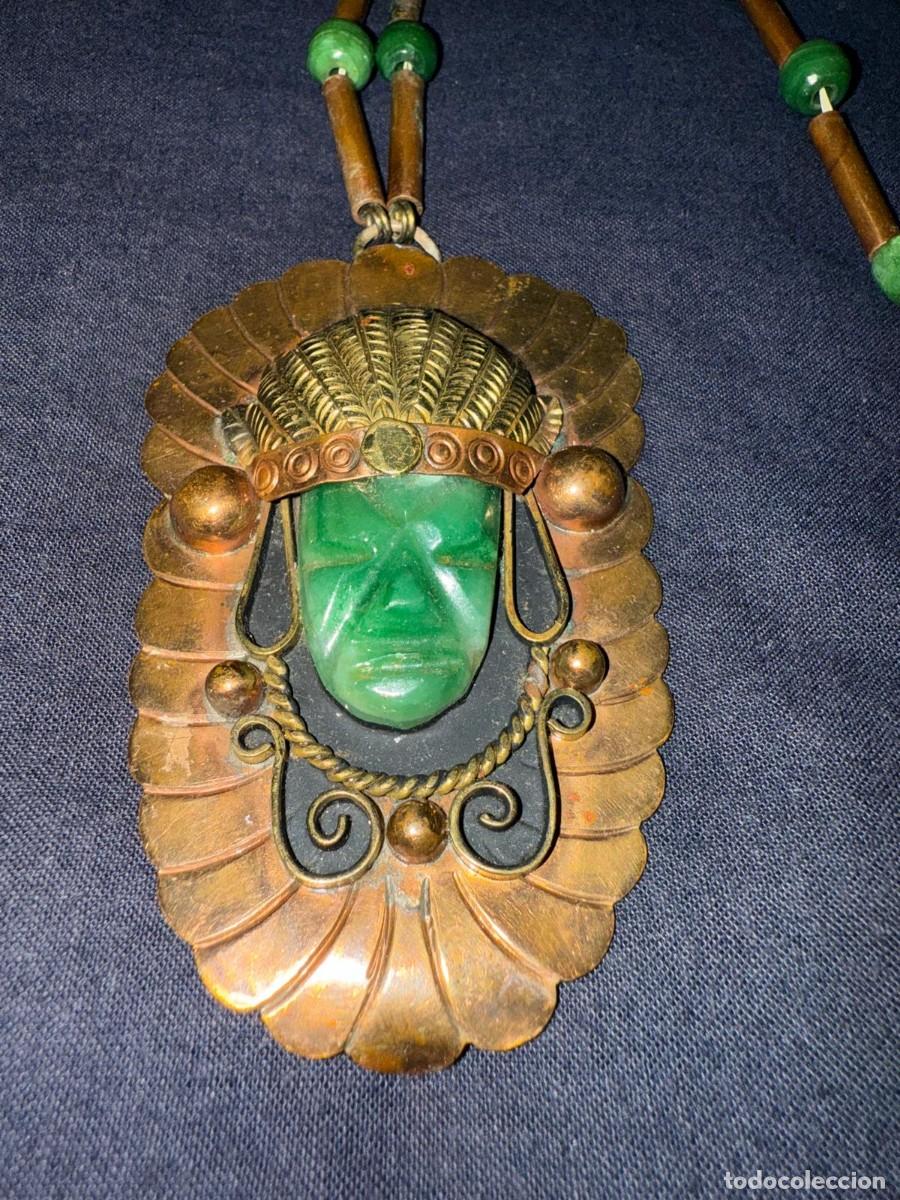 Joyeria: Collar jade Azteca de cobre y piedra de jade - Foto 2