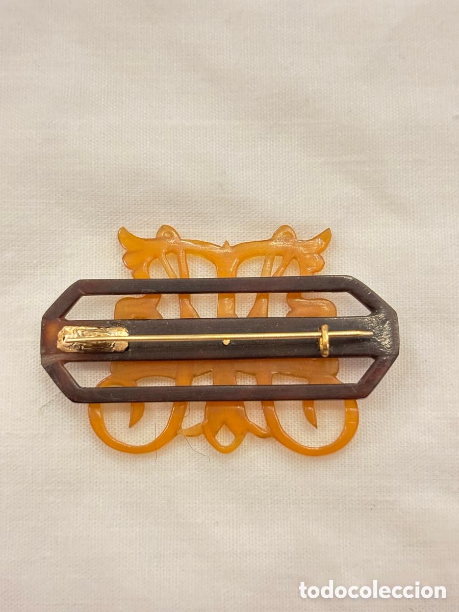 Joyeria: Broche de oro 18 K y carey del S.XIX. - Foto 3