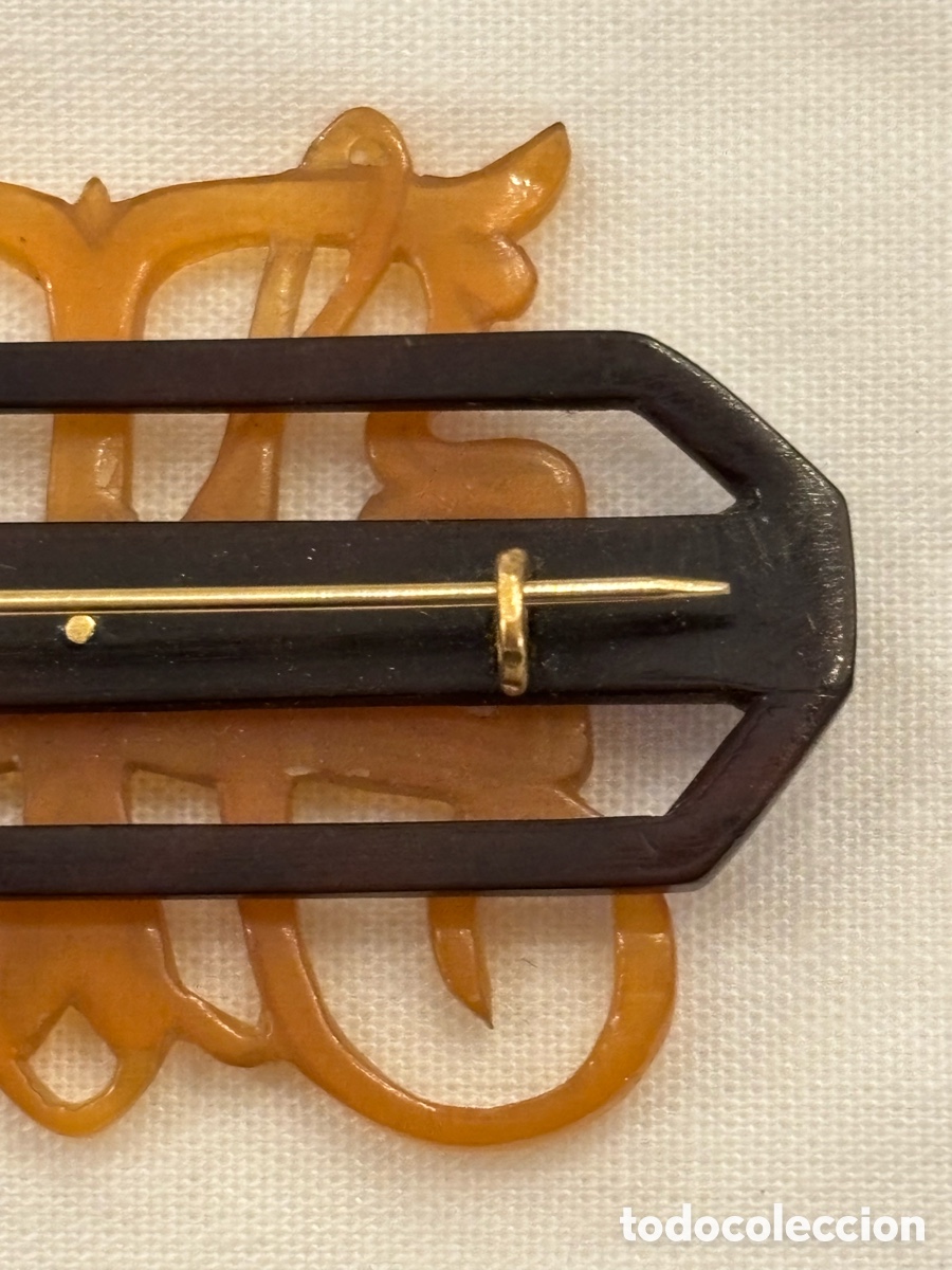 Joyeria: Broche de oro 18 K y carey del S.XIX. - Foto 4