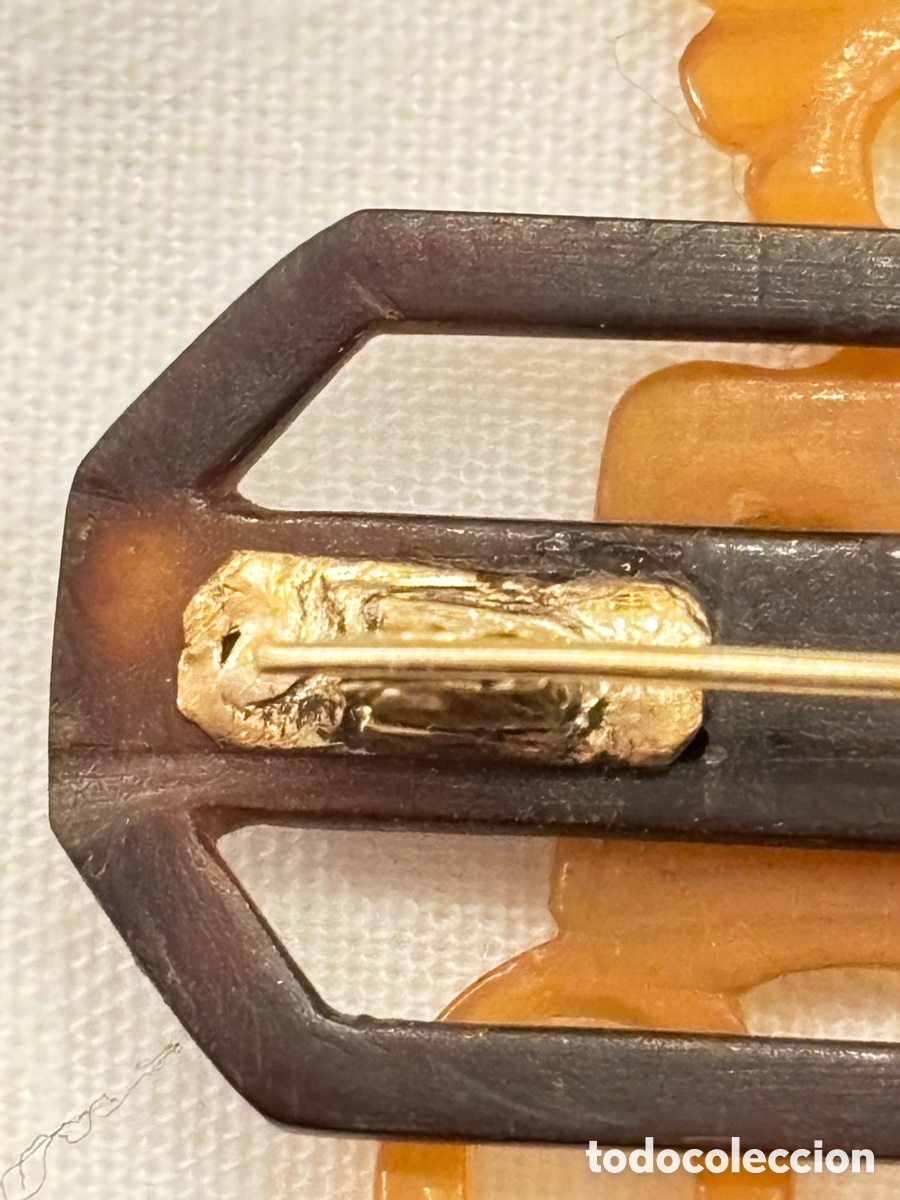 Joyeria: Broche de oro 18 K y carey del S.XIX. - Foto 5