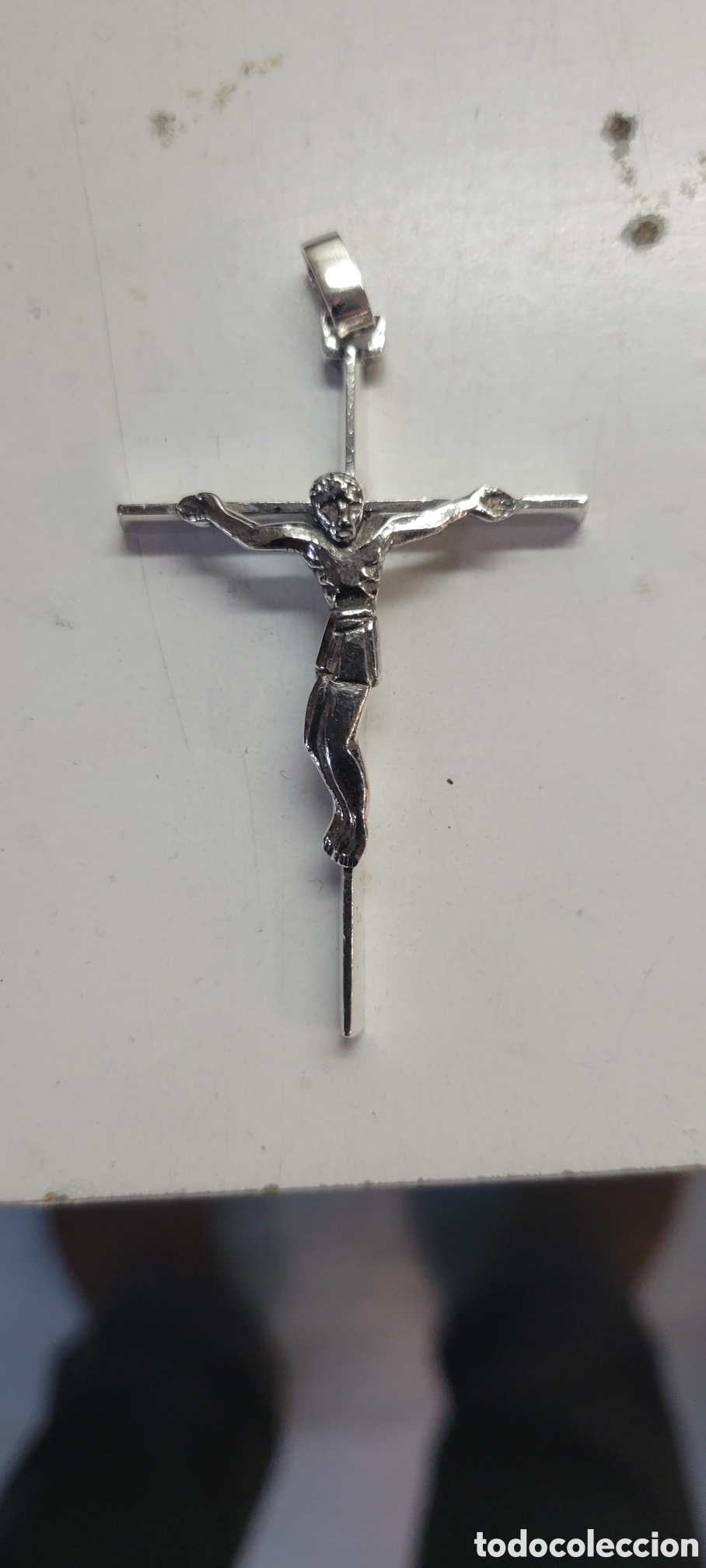 Joyeria: Cruz de plata maciza colgante - Foto 1