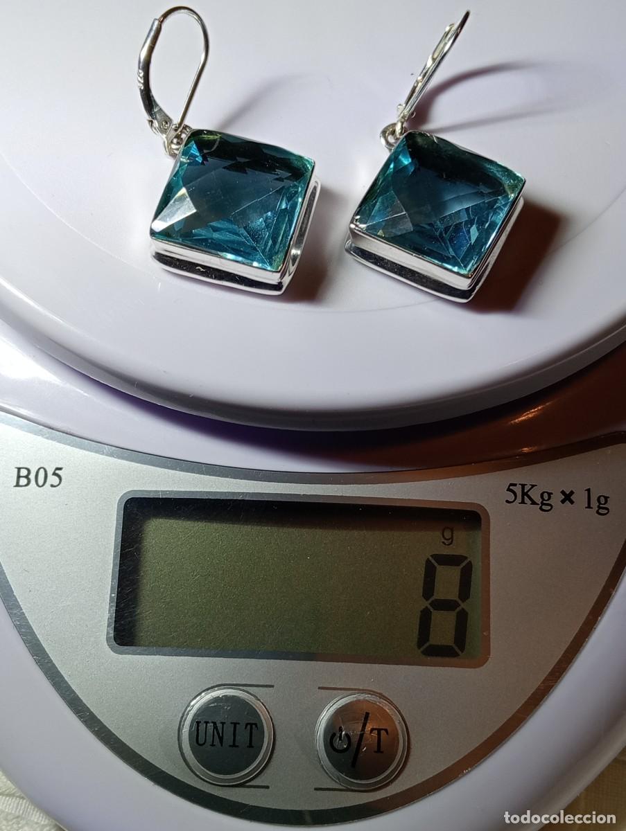 Joyeria: PRECIOSOS PENDIENTES DE PLATA MACIZA Y TOPACIO AZUL (SIN USAR) - Foto 6