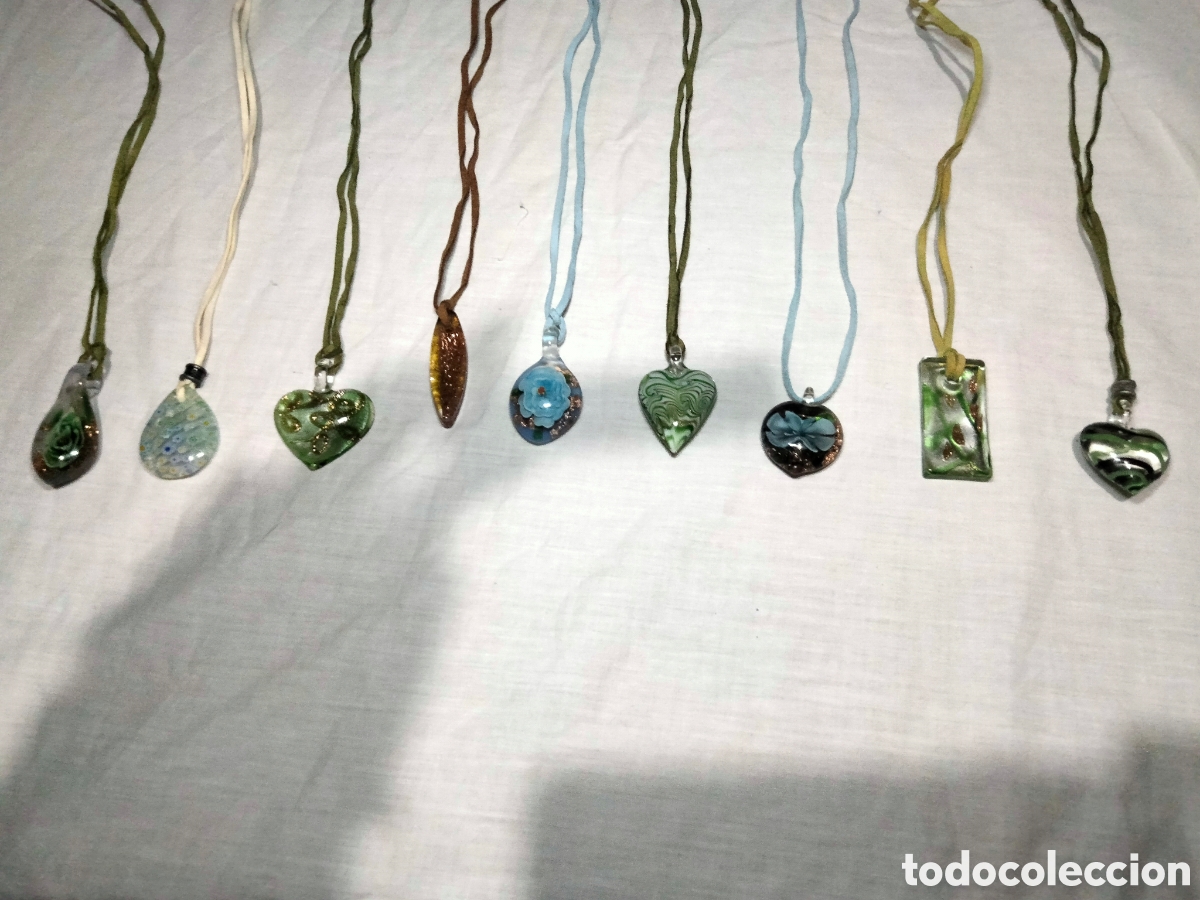 Joyeria: Lote de 9 piezas de cristal murano - Foto 1