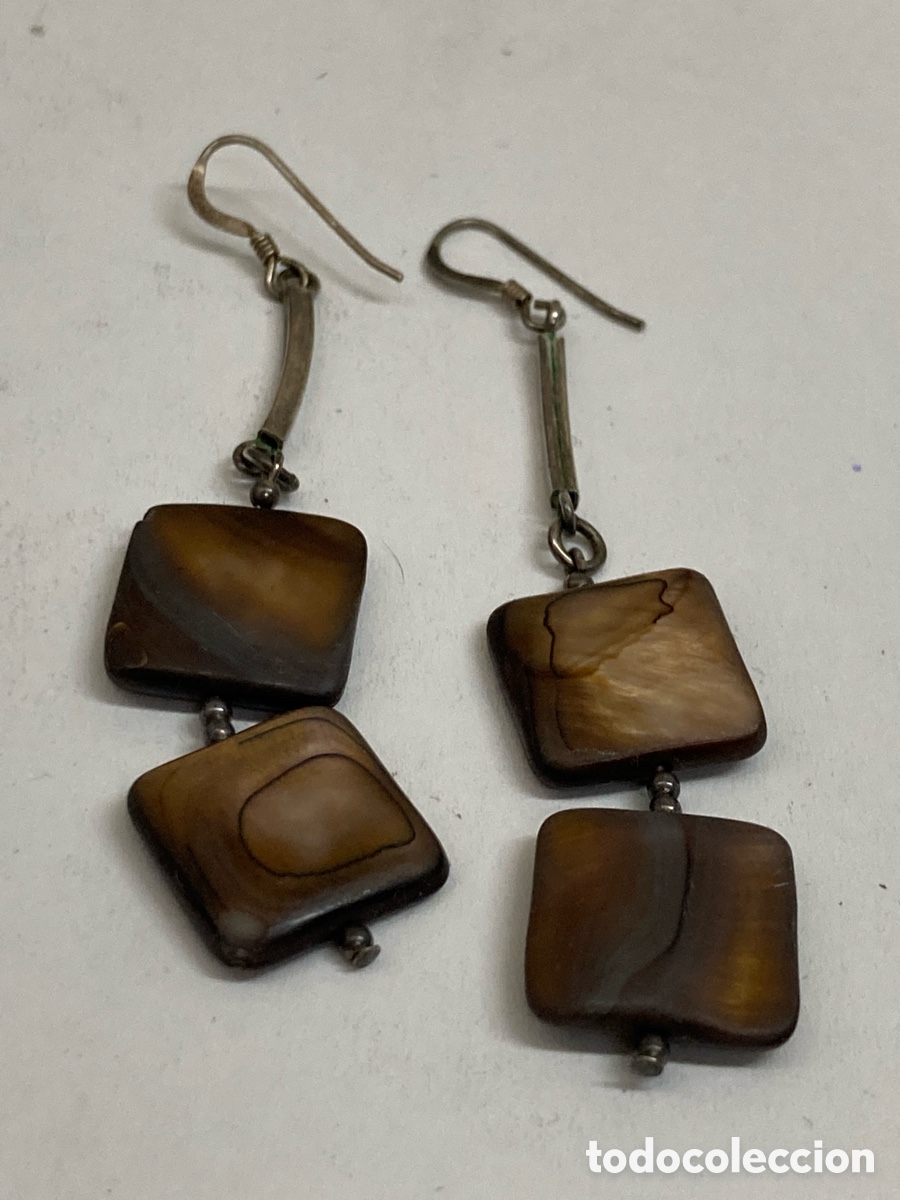 Joyeria: Pendientes de plata y NACAR /P410 - Foto 1