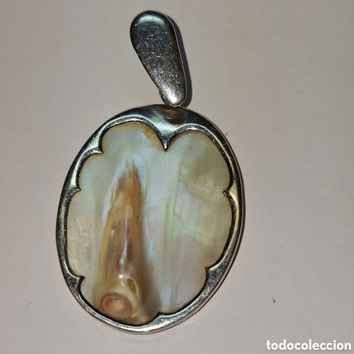 Joyeria: BONITO COLGANTE DE PLATA Y NACAR - Foto 1