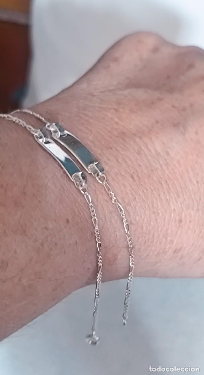 Joyeria: Vendo dos pulseras de placa PARA BEB&Eacute; de plata 925 NUEVAS