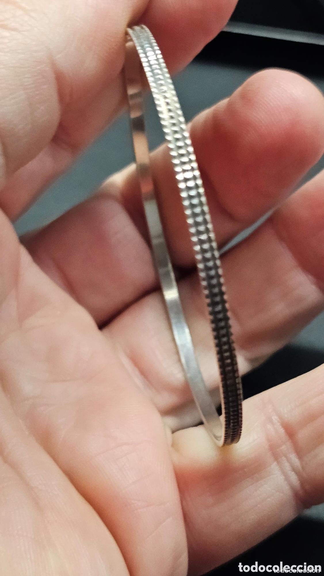 Joyeria: ARO. PULSERA RIGIDA DE PLATA MARCADA. - Foto 4