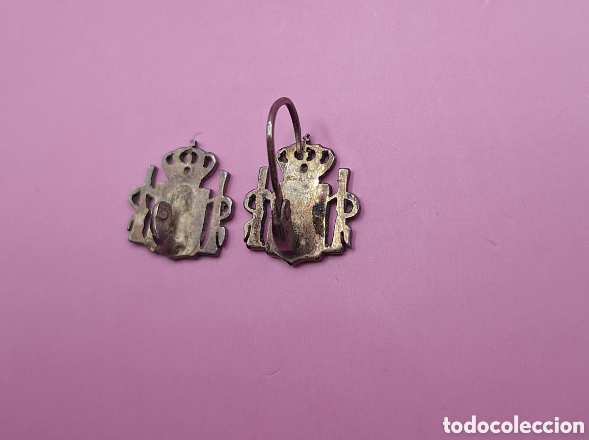 Joyeria: Antiguos Pendientes Escudo de Espa&ntilde;a - Plata - - Foto 8