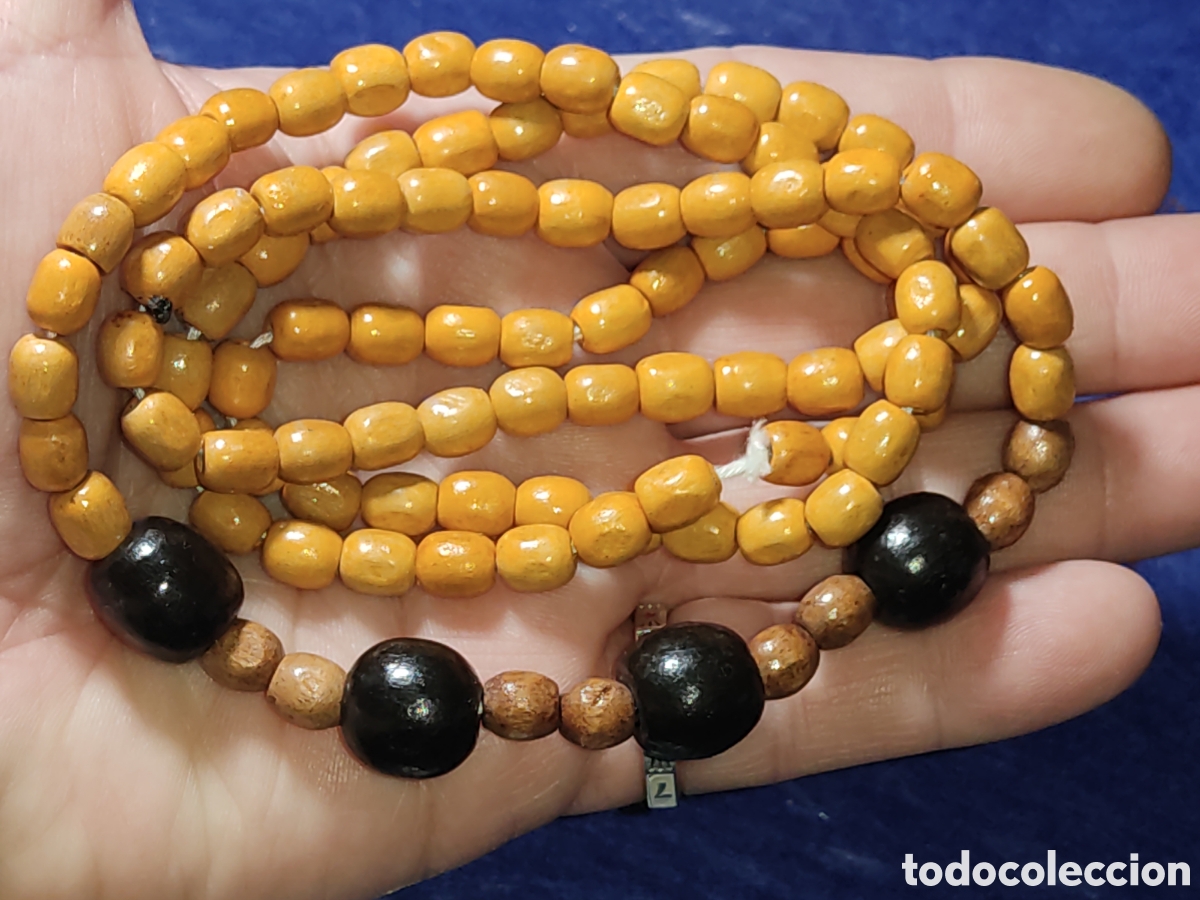 Joyeria: Collar largo de madera.Vintage. - Foto 5